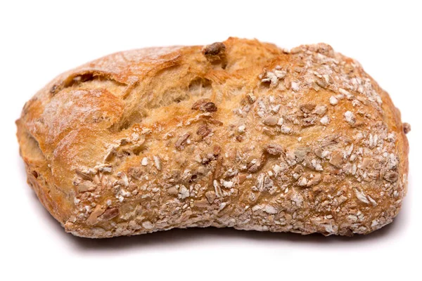 Bröd Rulle Bröd Vit Bakgrund Isolerade — Stockfoto