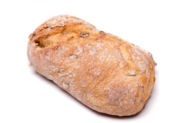 Bröd Rulle Bröd Vit Bakgrund Isolerade — Stockfoto