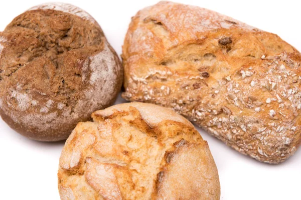 Хлібний Рулет Хліб Білому Тлі Ізольований — стокове фото