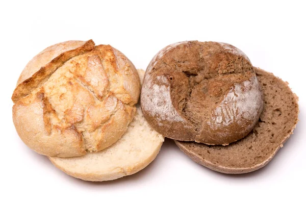 Хлібний Рулет Хліб Білому Тлі Ізольований — стокове фото