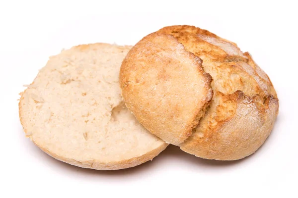 Brötchen Brot Auf Weißem Hintergrund Isoliert Stockbild