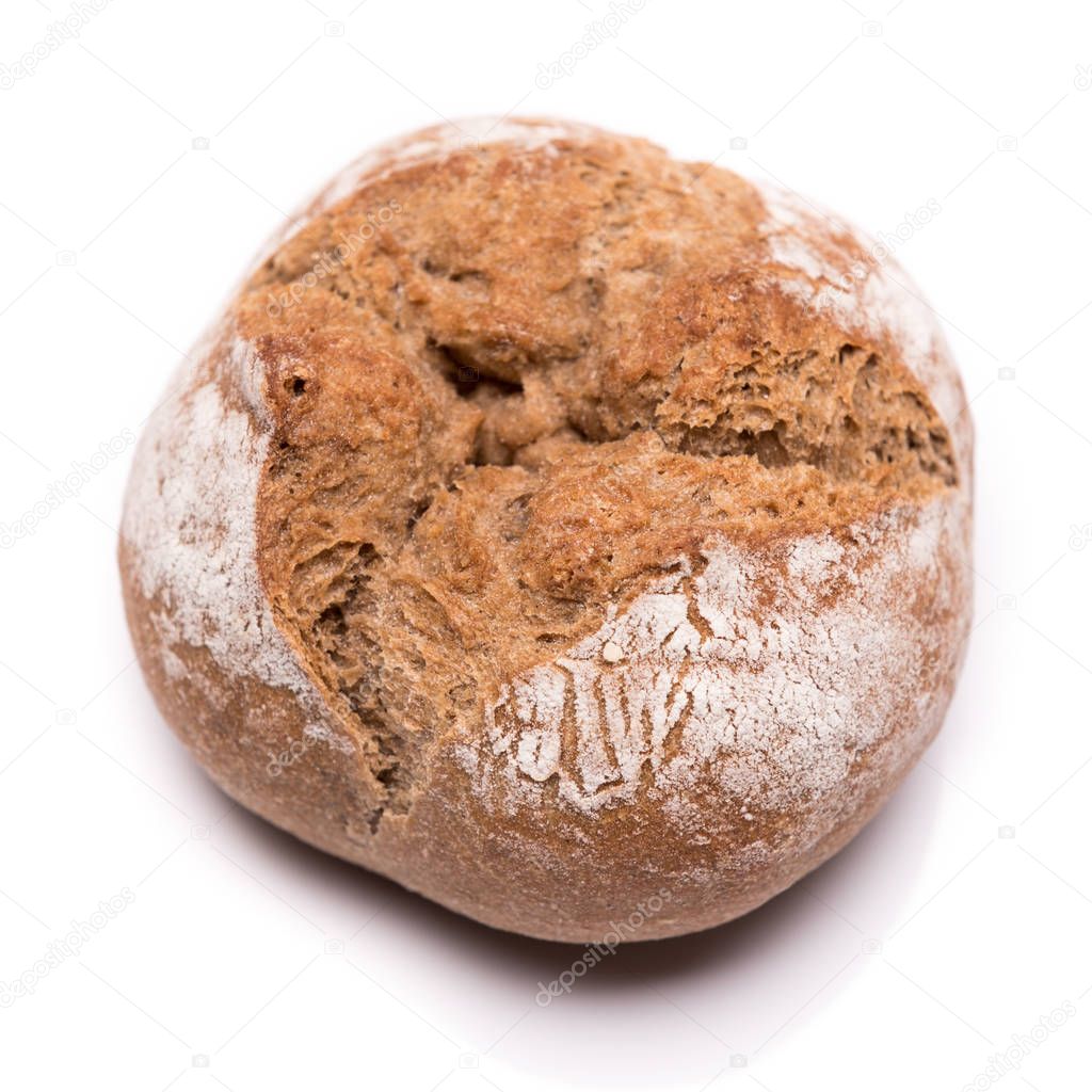 bread roll, bread on a white background, isolated