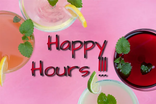Inscription Background Colorful Drinks — Stock Photo, Image