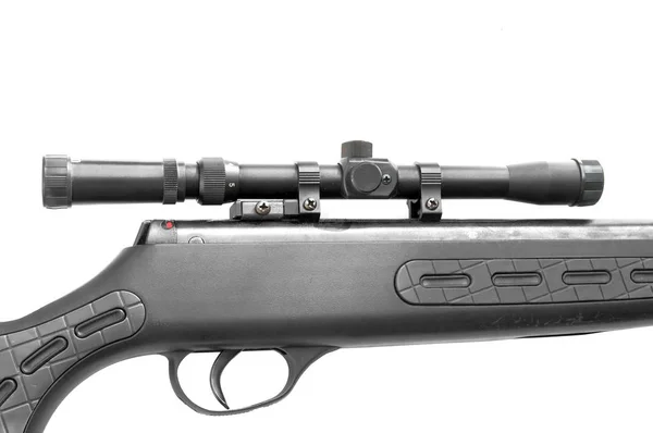 Black Scope Close Old Sniper Rifle Isolated White — Stock Photo, Image