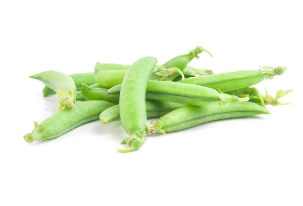 Freshly Green Sugar Snap Peas White Background — Stock Photo, Image