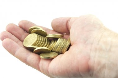 Beyaz arkaplanda izole edilmiş para
