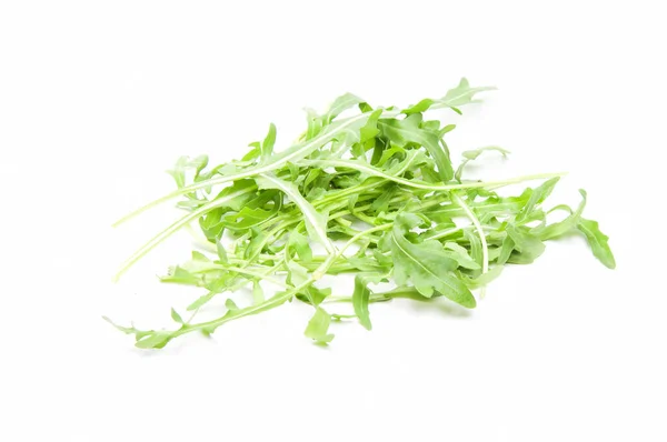 Folhas Arugula Frescas Fundo Branco — Fotografia de Stock