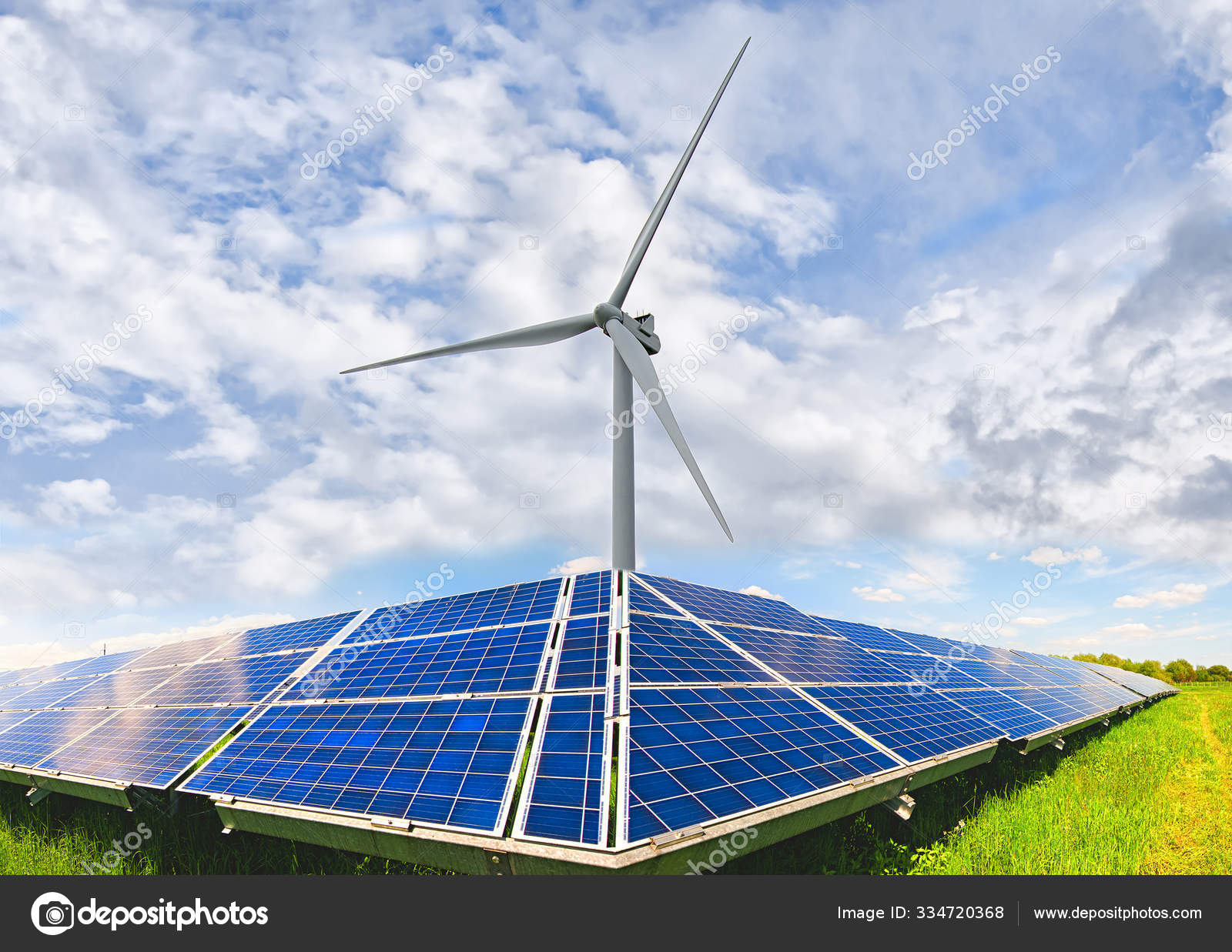Solar Panels And Wind Turbine Free Stock Photo PetroP 334720368 solar-panels-and-wind-turbine-free-stock-photo-petrop-334720368