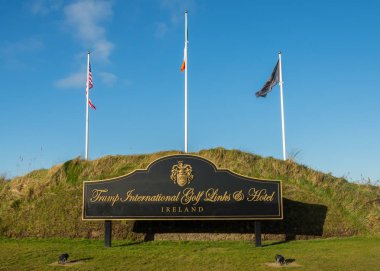 Doonbeg, Ireland - December 28th 2016: Donald Trump International Golf Links & 5 Star Hotel Doonbeg, County Clare, Ireland. clipart