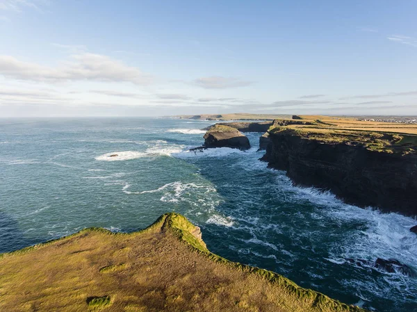 Aerial Loop Head Peninsula in West Clare, Ireland. Kilkee Beach — Stock Photo, Image