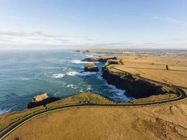 Península da cabeça do laço aéreo em West Clare, Irlanda. Praia de Kilkee — Fotografia de Stock