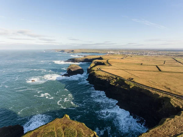 Aerial Loop Head Peninsula in West Clare, Ireland. Kilkee Beach — Stock Photo, Image