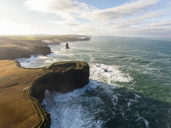 Aerial Loop Head Peninsula in West Clare, Ireland. Kilkee Beach — Stock Photo, Image