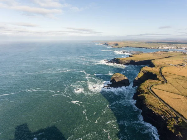 Aerial Loop Head Peninsula en West Clare, Irlanda. Kilkee Beach — Foto de Stock