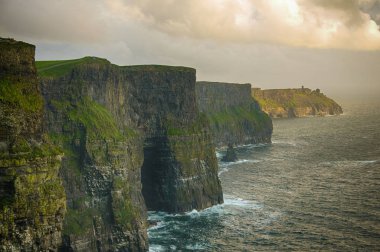 spectacular ireland scenic rural nature landscape from the cliffs of moher in county clare, ireland. ireland's top landscape tourism landmark attraction along the wild atlantic way clipart