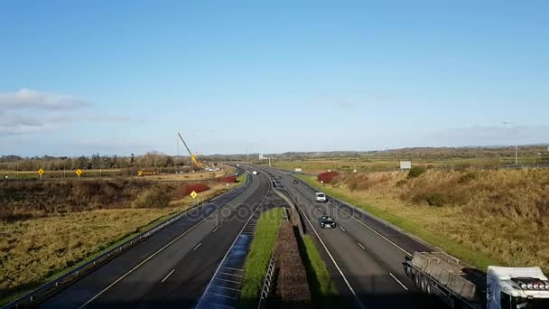 Tidsfördröjning För Hårt Trafikerad Motorväg Irland — Stockvideo
