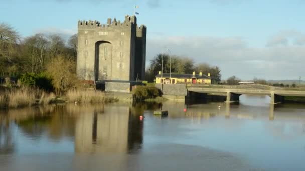 Atardecer Timelapse Bunratty Castillo Condado Clare Irlanda Lapso Tiempo Famoso — Vídeos de Stock