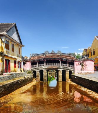 Görünüm Japon Köprüsü, Hoi bir (Hoian), Vietnam kaplı