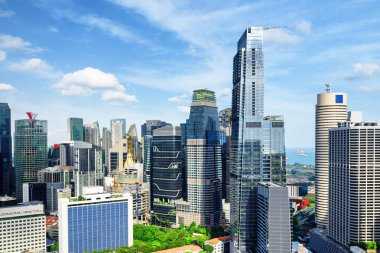 Şehir merkezinde, Singapur gökdelenlerin doğal görünümü