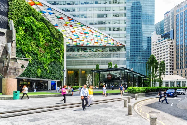 Piękny widok na wejście do oceanu finansowego centrum, Singapur — Zdjęcie stockowe