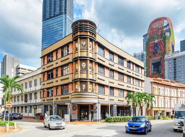 Scenic building on Cook Street in downtown of Singapore — Stock Photo, Image