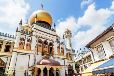 Main view of Masjid Sultan (Sultan Mosque) at Singapore clipart