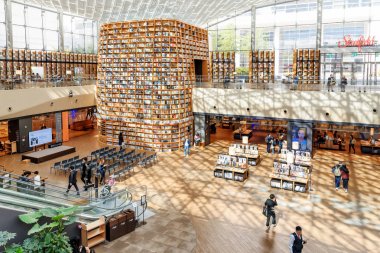 Çevrenin görünümü Starfield Kütüphane okuma, Seoul, Güney Kore