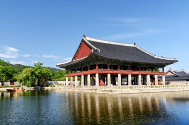 Gyeongbokgung Sarayı Gyeonghoeru Pavyonu. Seoul, Güney Kore