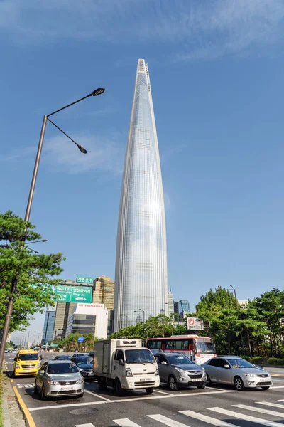 Lotte World Tower in het centrum van Seoul, South Korea — Stockfoto