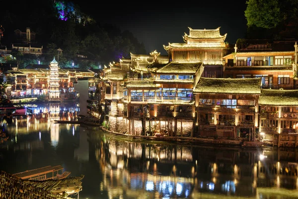 Amazing night view of Phoenix Ancient Town (Fenghuang), China