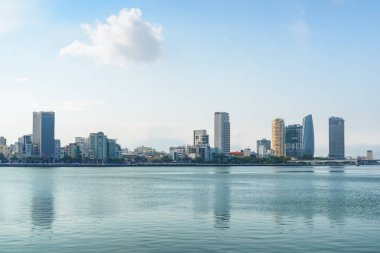Da Nang 'ın (Danang) ufuk çizgisi manzarası, Vietnam