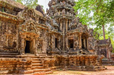 Angkor 'daki antik Thommanon tapınağının gizemli manzarası