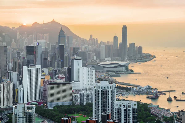 日落时香港岛的景致 — 图库照片