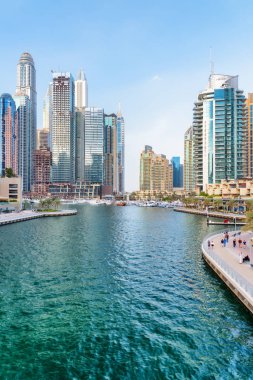 Dubai Marina 'nın muhteşem manzarası, Birleşik Arap Emirlikleri (Uae)