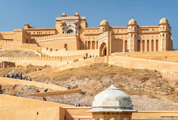 Πανέμορφη Θέα Του Amer Fort Palace Amber Fort Στο Μπλε — Φωτογραφία Αρχείου