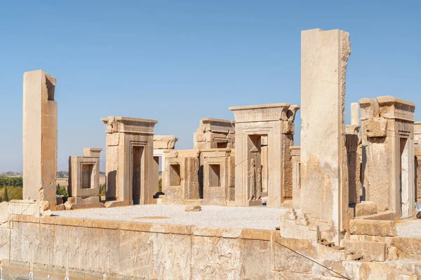 Tachara Palace Blue Sky Background Persepolis Iran Most Intact All — Stock Photo, Image