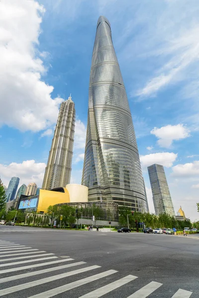 Sanghaj Kína Október 2015 Csodálatos Kilátás Nyílik Shanghai Tower Jin — Stock Fotó