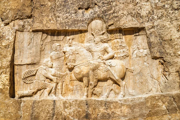 Bellissimo Bassorilievo Presso Antica Necropoli Naqsh Rustam Iran Dettaglio Grande — Foto Stock