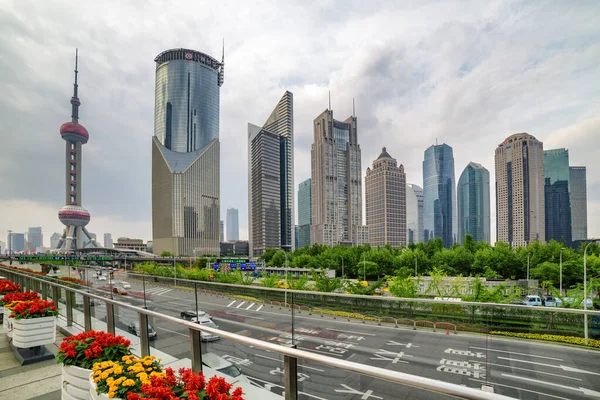 Shanghai China October 2015 Amazing View Century Avenue Oriental Pearl — Stock Photo, Image