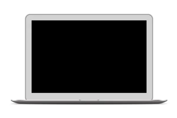 Vue de face de l'ordinateur portable mince sur fond blanc — Photo