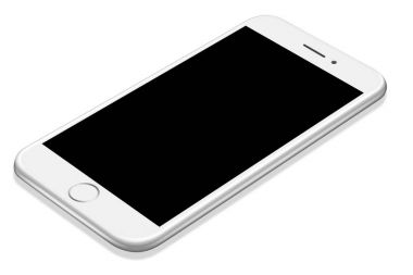 3D çizim gerçekçi perspektif beyaz smartphone mockup