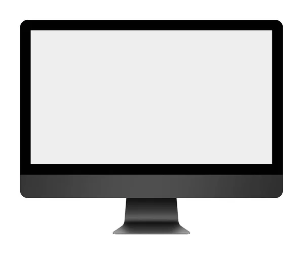 Illustration 3D Écran d'ordinateur noir réaliste sur fond blanc — Photo