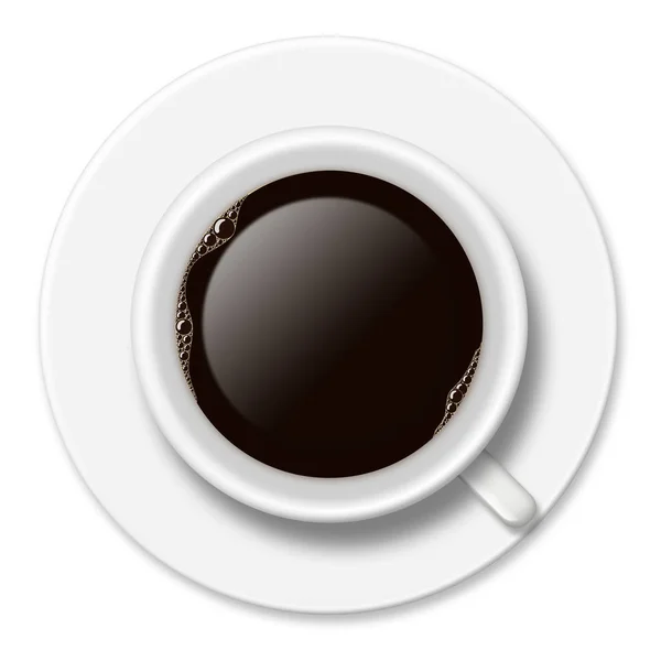 Illustrazione 3D tazza di caffè espresso vista dall'alto su bianco — Foto Stock