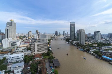 Bangkok, Tayland Nehri havadan görünümü