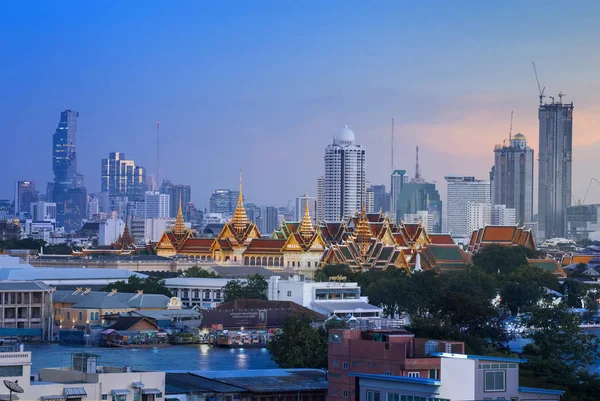 Bangkok, Tayland 20 Ekim 2017: Cityscape görünümü The Grand Palace