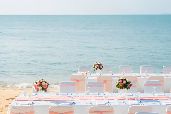 Romantic wedding ceremony on the beach