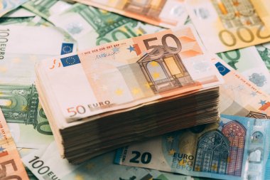 Euro nakit yığını portre