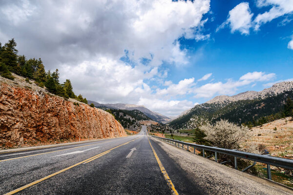 Highway road in the high mountain