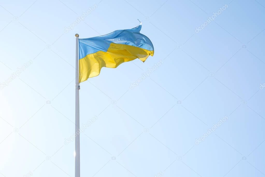 Blue and yellow Ukrainian flag