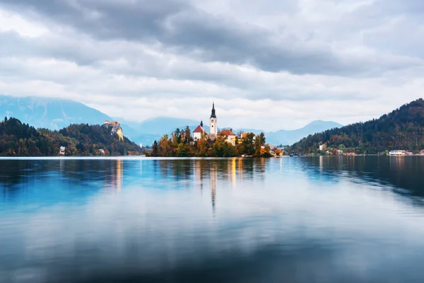 Lago Bled con isla — Foto de Stock